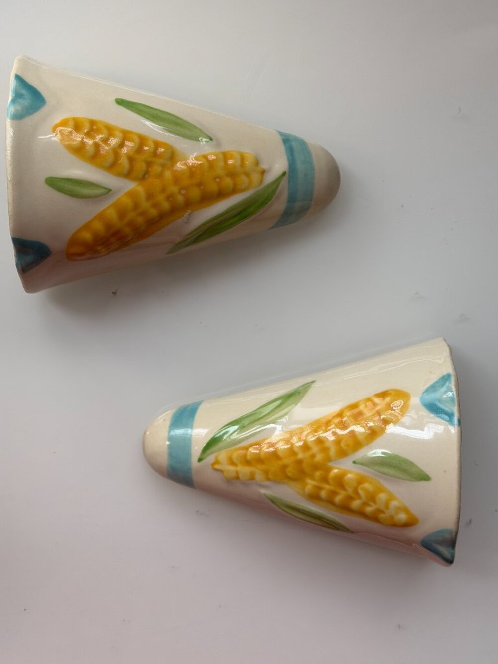 Pair Vintage Mid Century Shawnee Wall Pockets Wheat Design